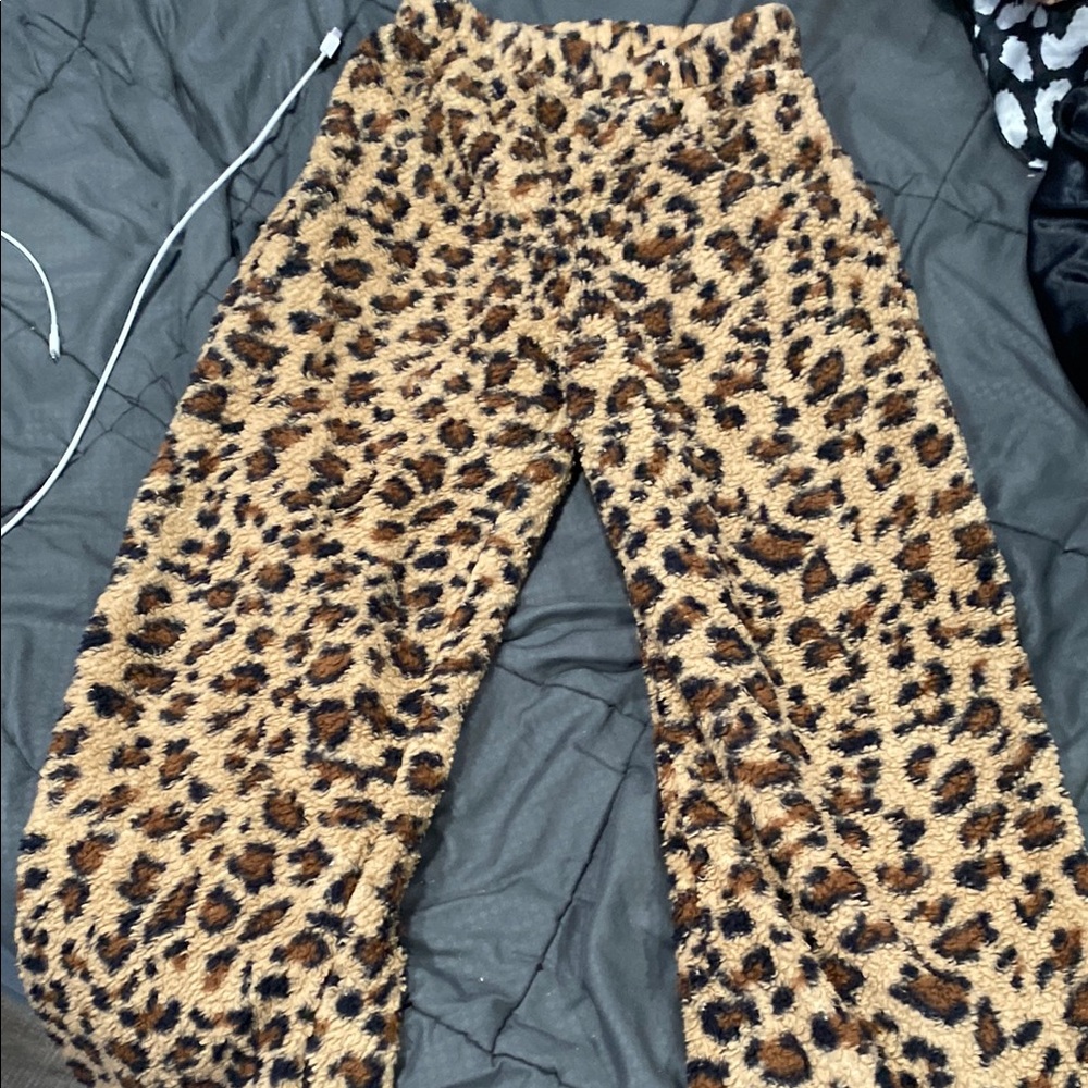 SHEIN Brown and Black Leopard Print Joggers